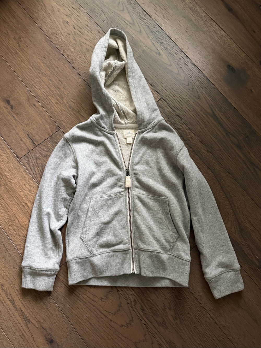 J. Crew Crewcuts Kids Light Gray Zip Cotton Hoodie Sz S (6-7)